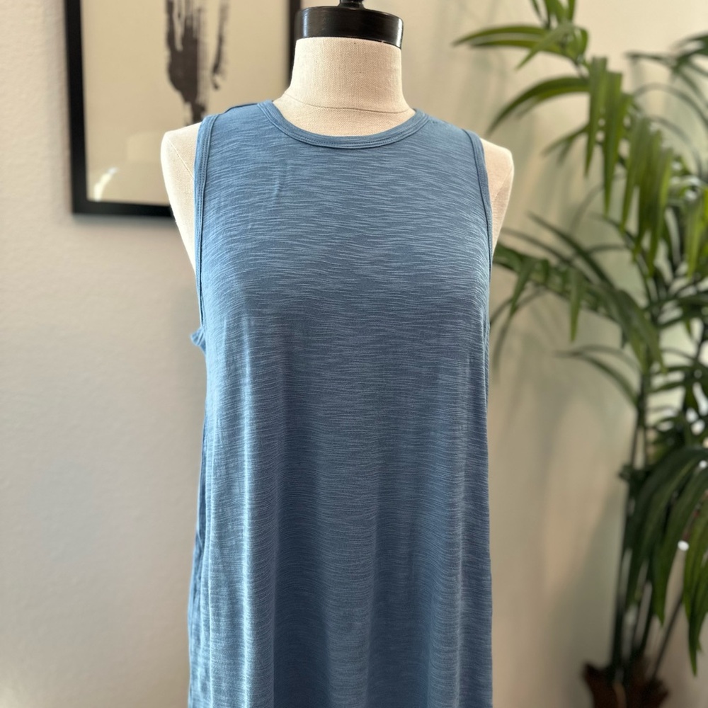 Blue Sleeveless Tank Top
